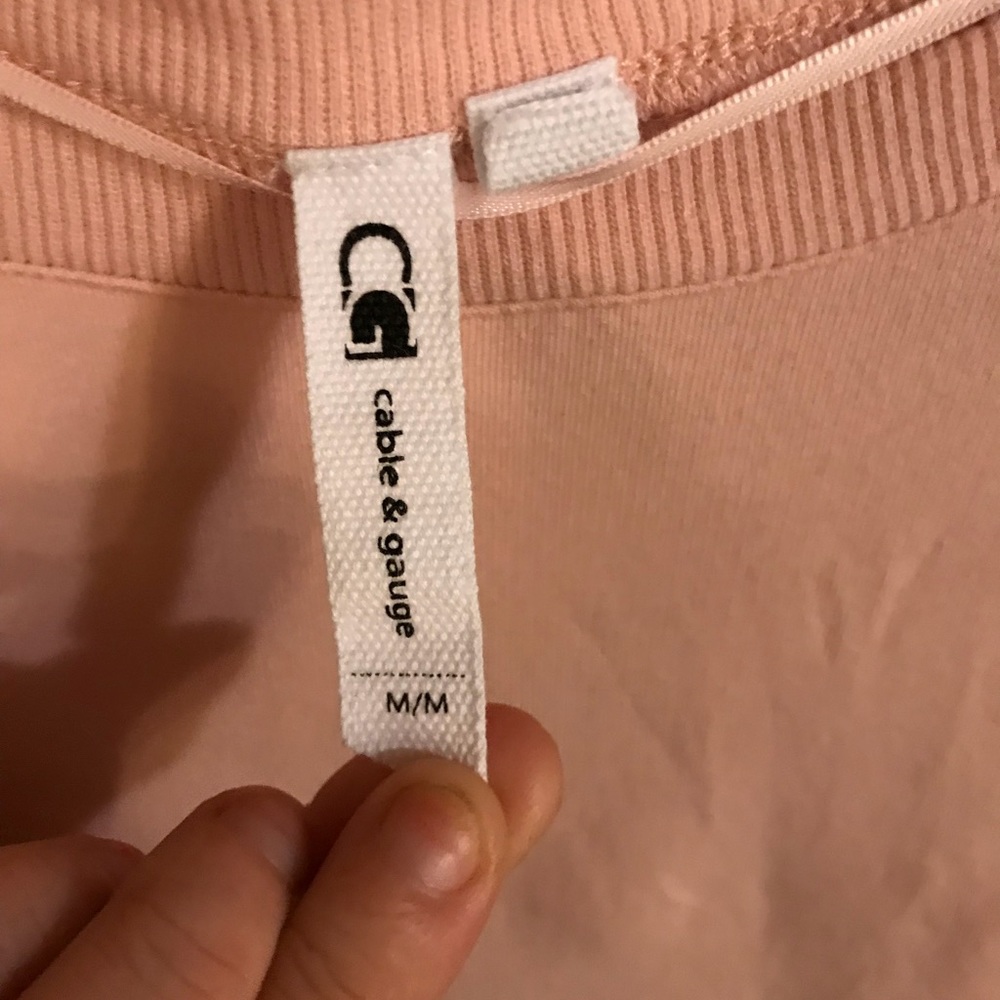 Pink string tie sweater